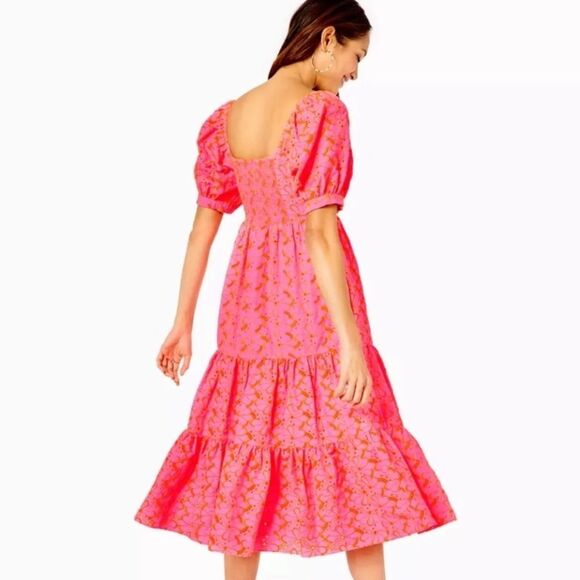 Lilly Pulitzer Kina Babydoll Eyelet Midi Dress - Picture 3 of 9